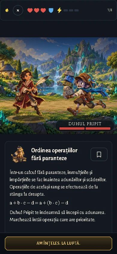 A short lesson on the order of operations, before a battle